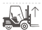 Gabelstapler-Illustration mit einem Lineal, die die Gesamthöhe des Gabelstaplers beschreibt.